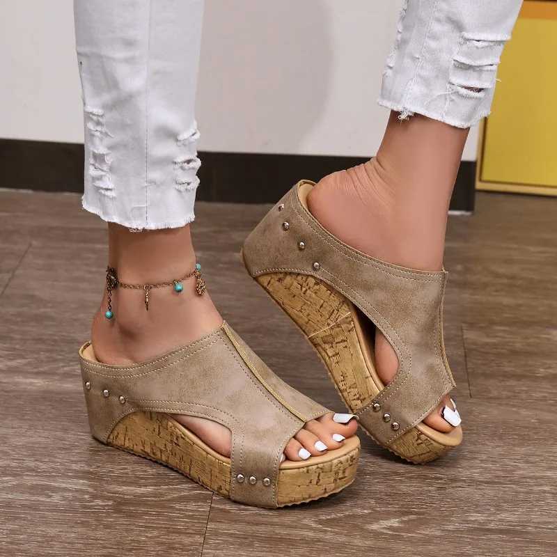 Women Slippers Roman Open Toe Platform Sandals Women Summer Retro Peep Toe Wedges Casual Slippers Slides Women Womens Shoes W250704