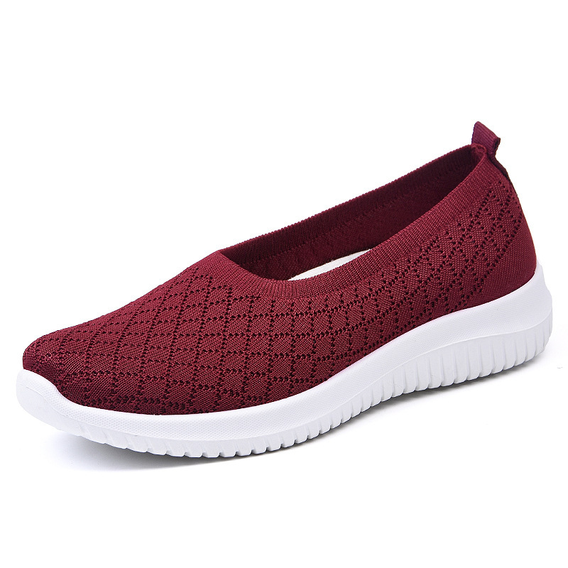 Ddmysports New Autumn Single Shoe Flat Casual Breathable Lightweight Shallow Mouth Comfortable Plus Size Women S Shoes OUTDOOR