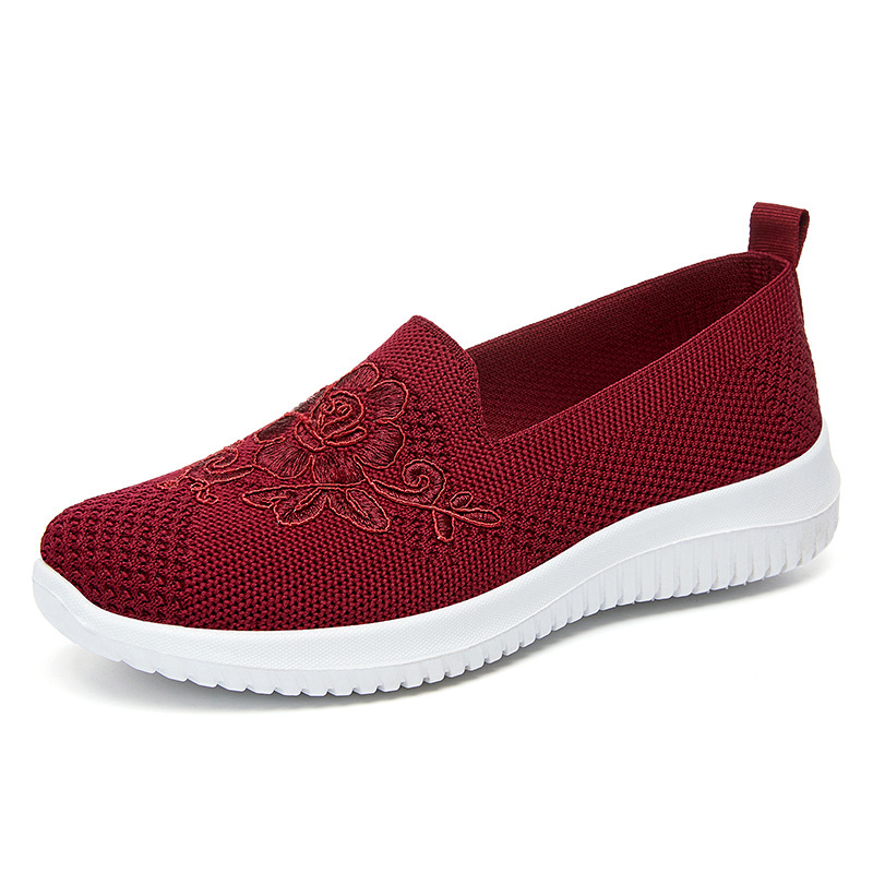 Ddmysports Female Spring And Autumn New Old Beijing Cloth Embroidered Mom S With Shallow Mouth One Step Women Shoes OUTDOOR