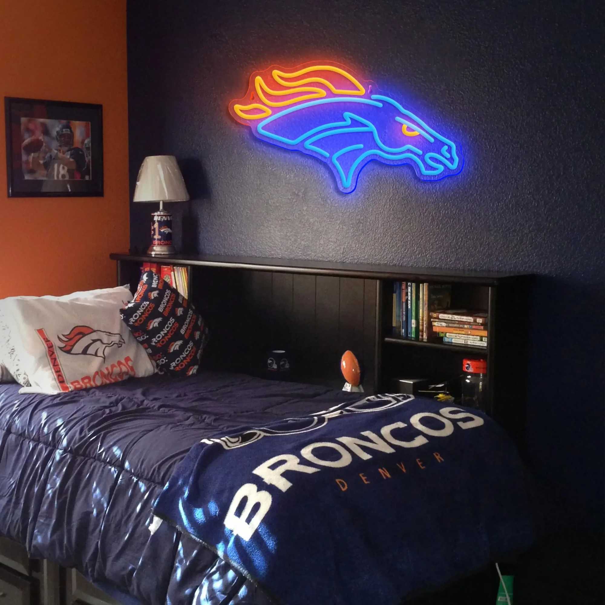 Mustang neon lights dimmable football team LED neon lights for wall decoration sports Mustang football neon lights for manhole bars B240817