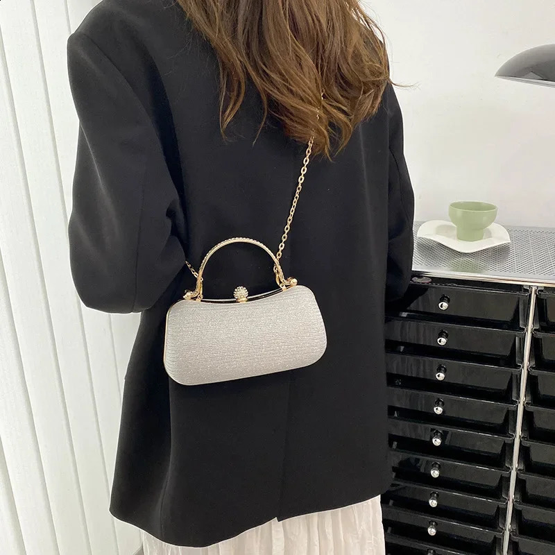 Fashion Gold Diamond Evening Bag y Handbag Agent Chain Womens Shoulder Cross Body Wedding Party Clutch 240817