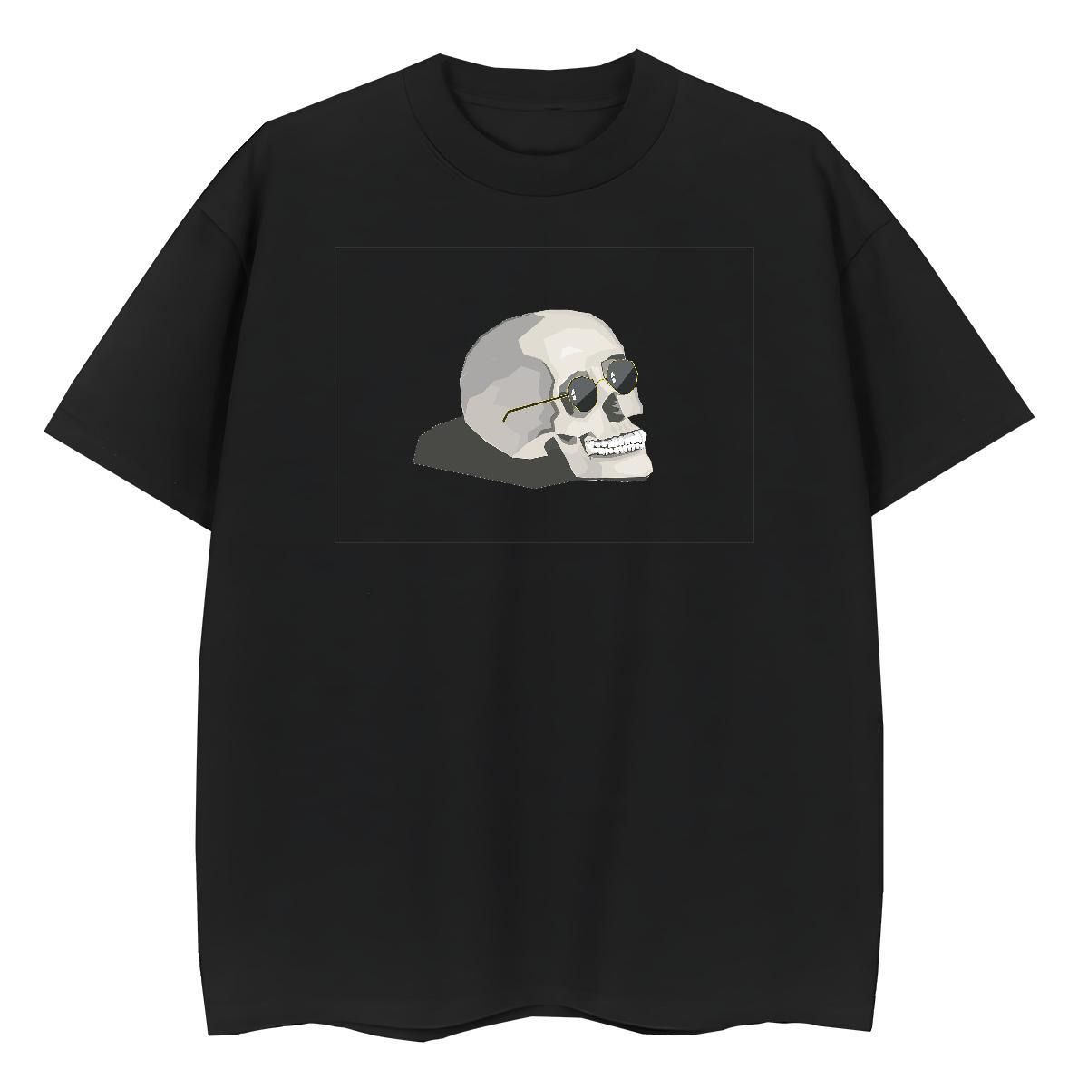 Classic T shirt 230g Pure Cotton skull Beach Custom Print Oversized Round Neck Short Sleeve Mens Tshirts Wholesale Tops Tees