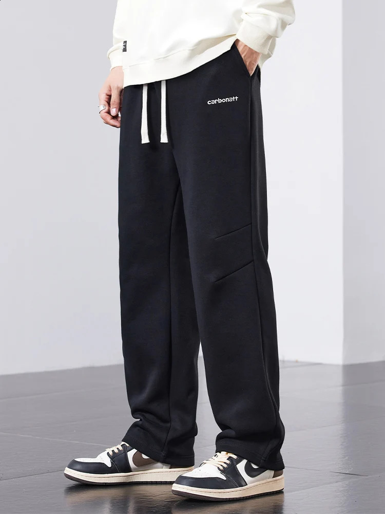 Autumn mens loose straight pants casual classic black gray fashion letter printing jogging outdoor sports Trouser 240816