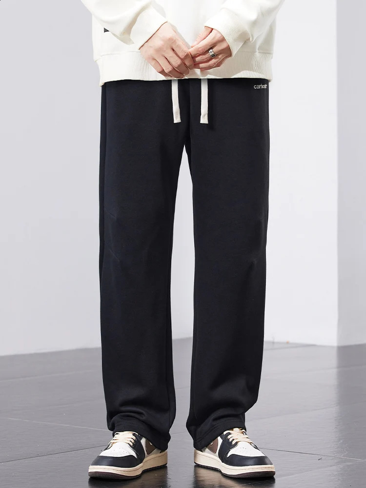 Autumn mens loose straight pants casual classic black gray fashion letter printing jogging outdoor sports Trouser 240816