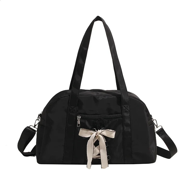 Sewing Thread Bow Zipper Nylon Ladies Shoulder Bags Large Capacity Commuting Crossbody for Women Bolso Mujer 240817