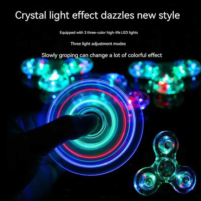Luminous LED light Fidget Spinner Hand Top Spinners Glow in Dark Light EDC Figet Spiner Finger Stress Relief Toys Y240817