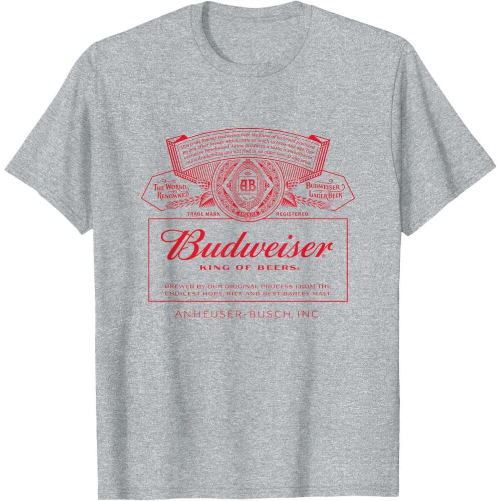 T shirt for Mens Classic Budweiser Can Label T Shirt Shirts Tshirt Graphic Tee Casual Tops Clothes Short sleeve