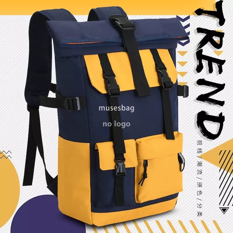 New large capacity outdoor backpack trend Korean version men's and women's wide travel backpack fashion student backpack shoulder bag