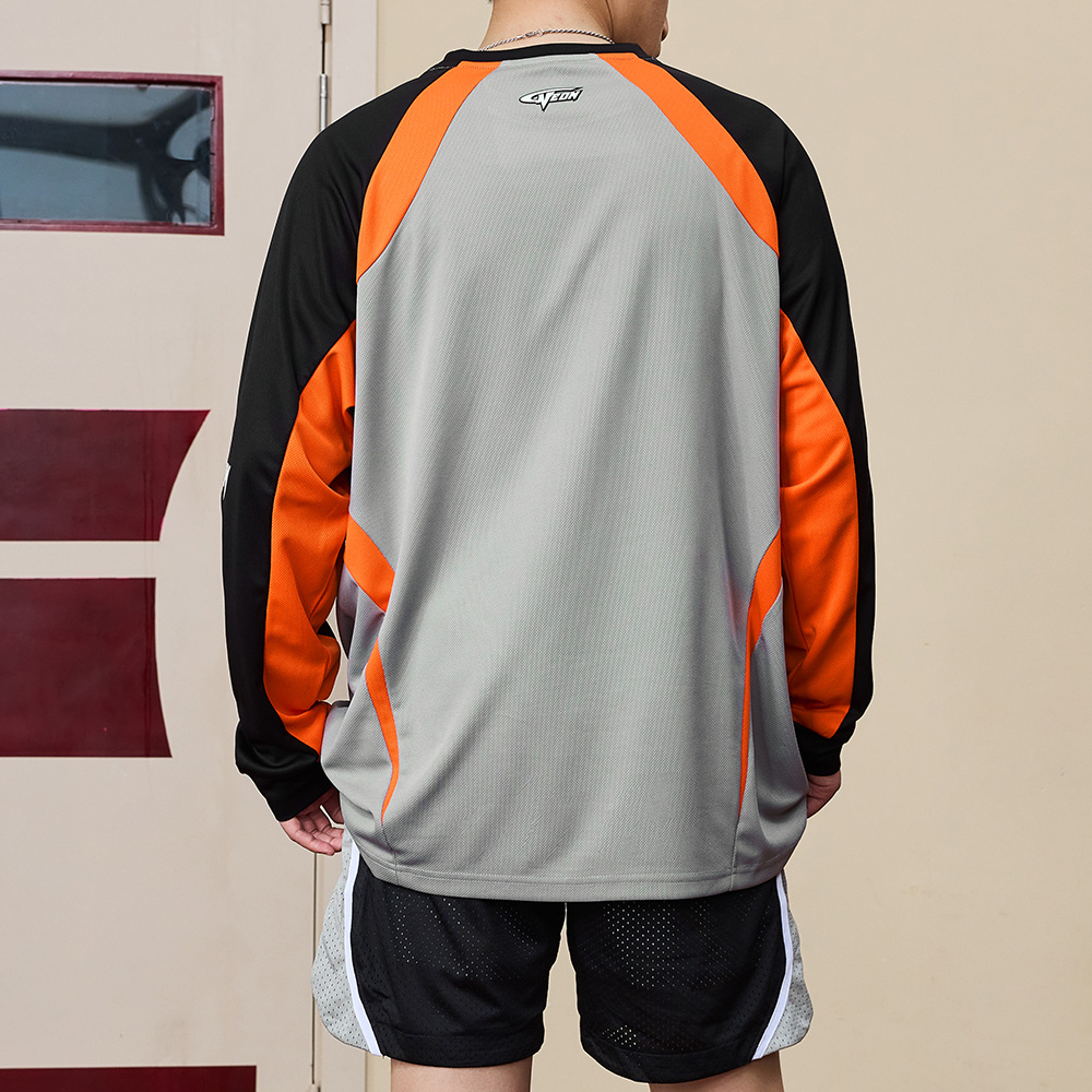 Men's Long Sleeve Graphic T-Shirt Crew Neck Moisture Wicking Quick Dry Breathable Basketball Training Jersey Outdoor Daily Clothing