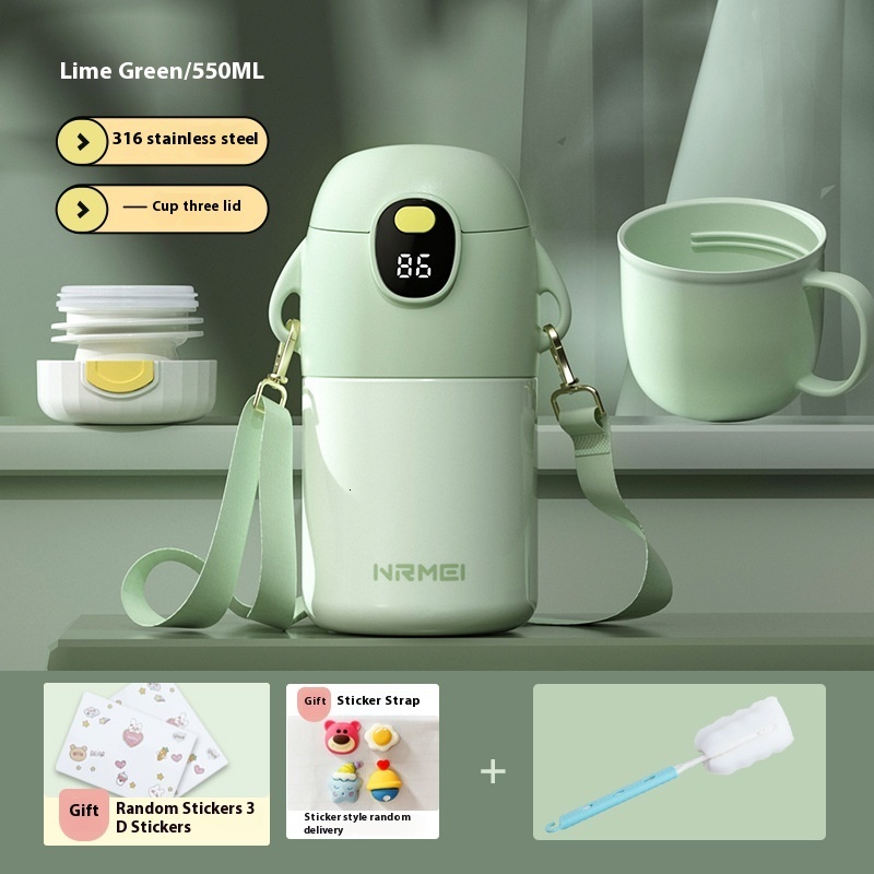 Children's insulated cup, specifically designed for girls in school, with high aesthetic value, cute baby straws, water kettle, portable water cu