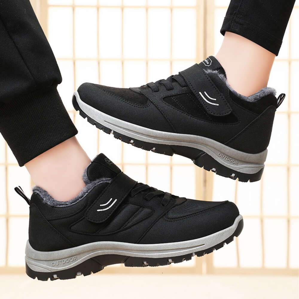 Ddmysports Winter New Men S Velvet Thick Walking Warm Cotton Mountaineering Travel Couple Elderly Shoes OUTDOOR