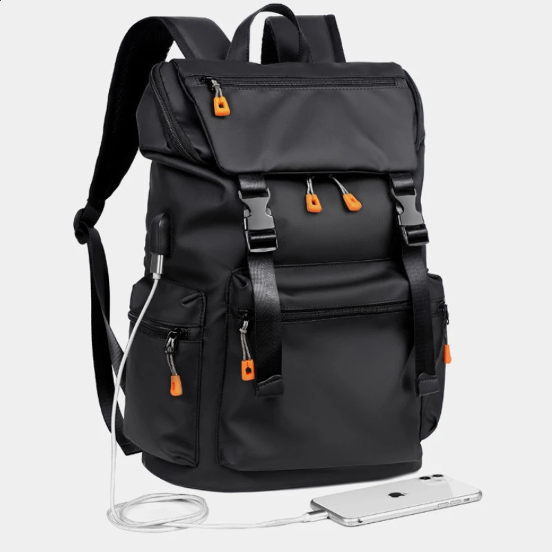 Large Capacity Business Laptop Backpacks with USB Charging Port Waterproof Schoolbag Casual Shoulder Bags for Teenager Women Men 240816