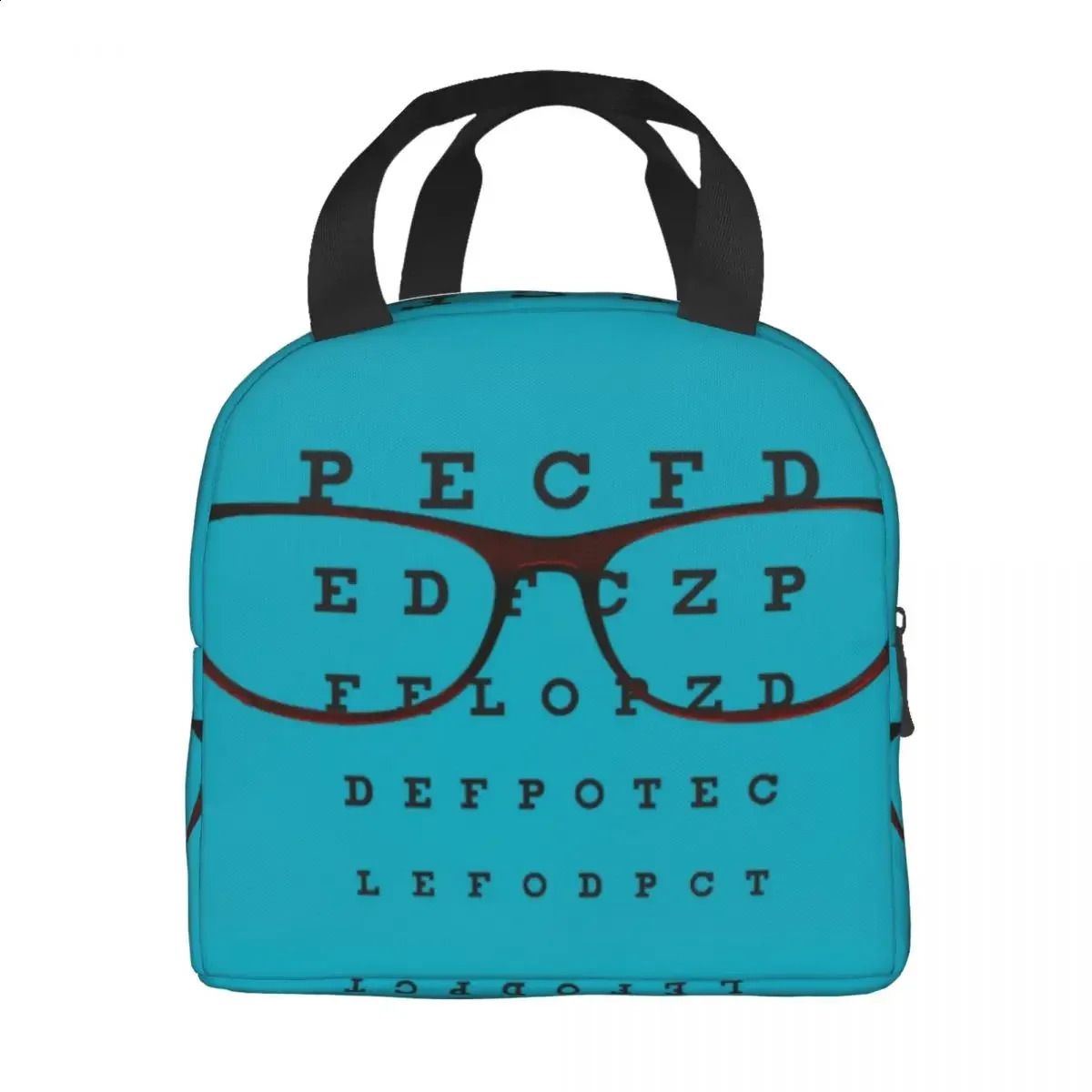 Funny Glasses With Eye Test Chart Resuable Lunch Boxes Women Multifunction Optician Optometrist Thermal Cooler Food Lunch Bag 240816
