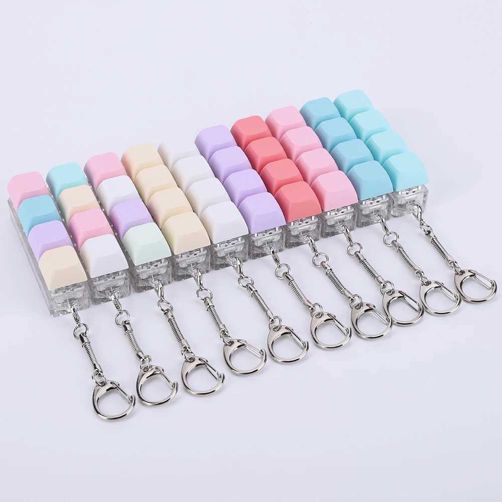 LED Keyboard Key Toy Stress Relief DIY Fidget Button Keycap Fidget Keychain Keyboard Keychain Toys Finger Keyboard Caps Toy Gift Y240817