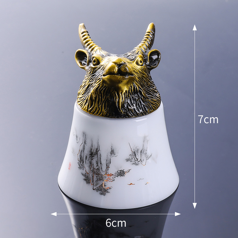 Hot twelve zodiac wine glasses light luxury ceramic wine separator white wine cup