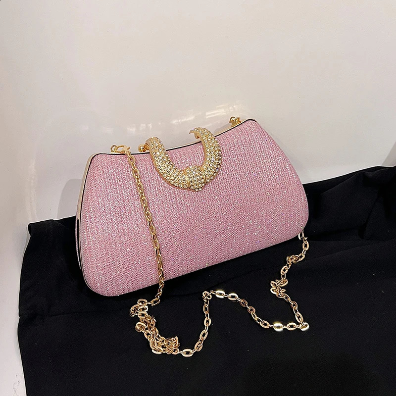 Sparkling solid color ladies temperament shoulder bag Hold Party friends party shopping mom urban beauty 240816