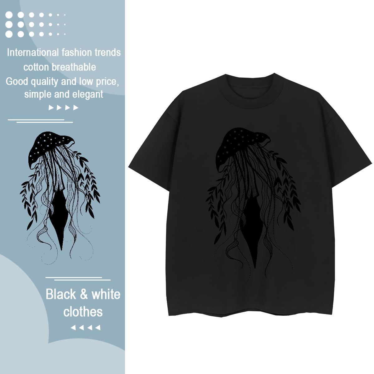 2024 Woman T Shirts Breathable Crew Neck 100% Cotton 230g Tshirt for Man Woman DIY Printed mushroom Sport Designer Nice Wear