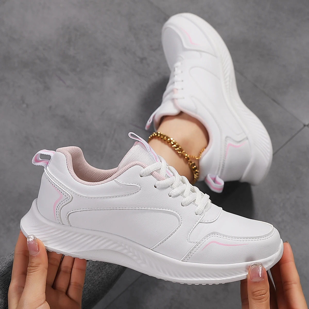 Woman Tennis Sneakers Fashion Comfort Sports Board Shoes Casual Shoes Female Spring Summer Ladies Female Women Shoe PU 240809