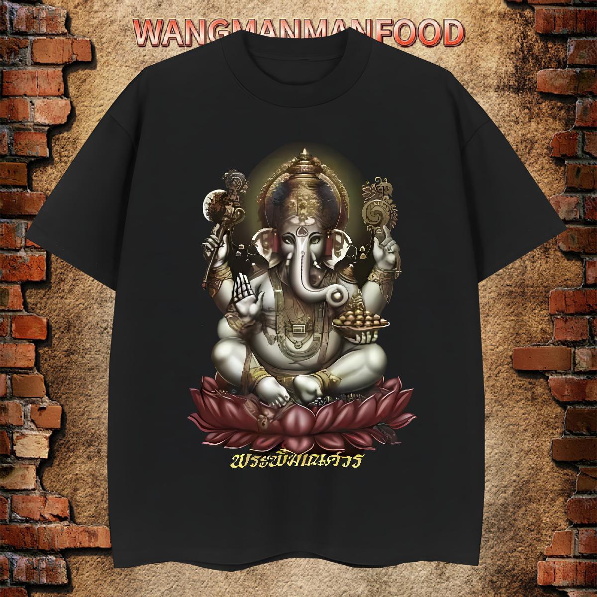 Loose Men T Shirts 230g Pure Cotton Ganesha Daily Outfit DIY Anime Crew Neck Breathable Men Tees New Tees Shirts