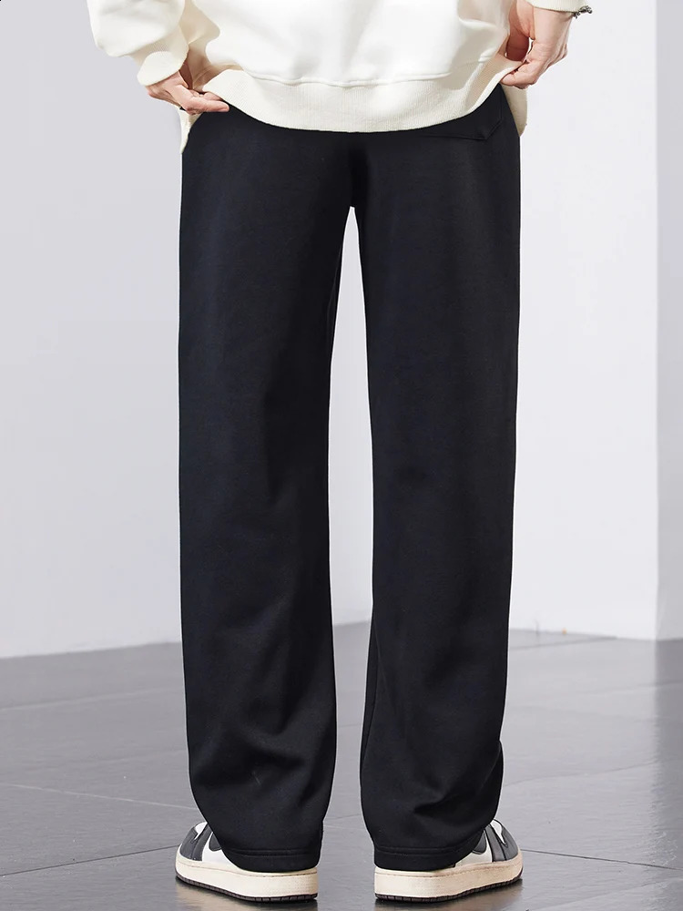 Autumn mens loose straight pants casual classic black gray fashion letter printing jogging outdoor sports Trouser 240816