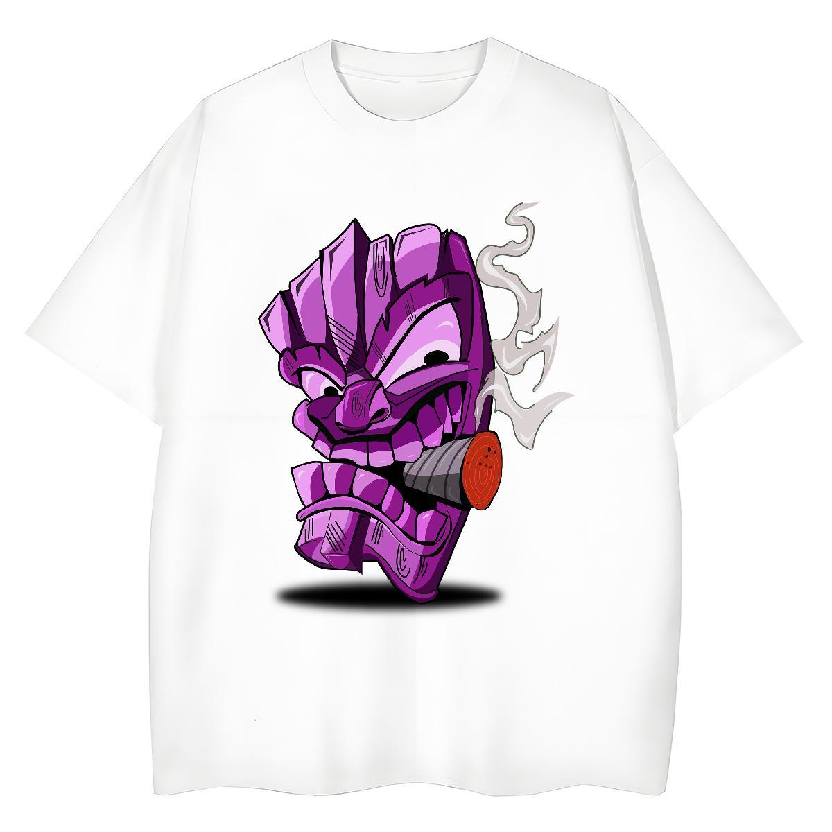 Designer T Shirts Men 230g Cotton skull Anime Printing Street Custom Print Plus Size Breathable Short Sleeve Men Clothes T-Shirt New Arrival Tee Shirt