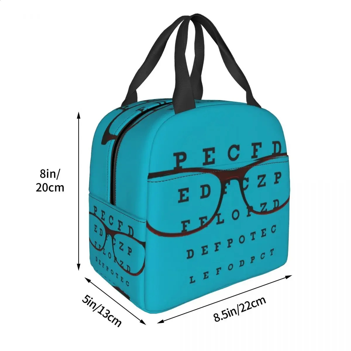 Funny Glasses With Eye Test Chart Resuable Lunch Boxes Women Multifunction Optician Optometrist Thermal Cooler Food Lunch Bag 240816