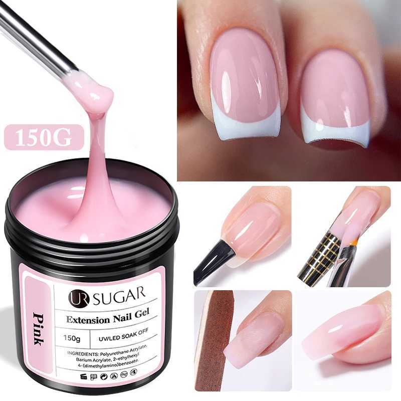 UR SUGAR 150g Fast Extension gel Pink Jelly Cream White Camouflage Finger French Hard gel UV LED gel Nail Art Design Ergonomics W240816
