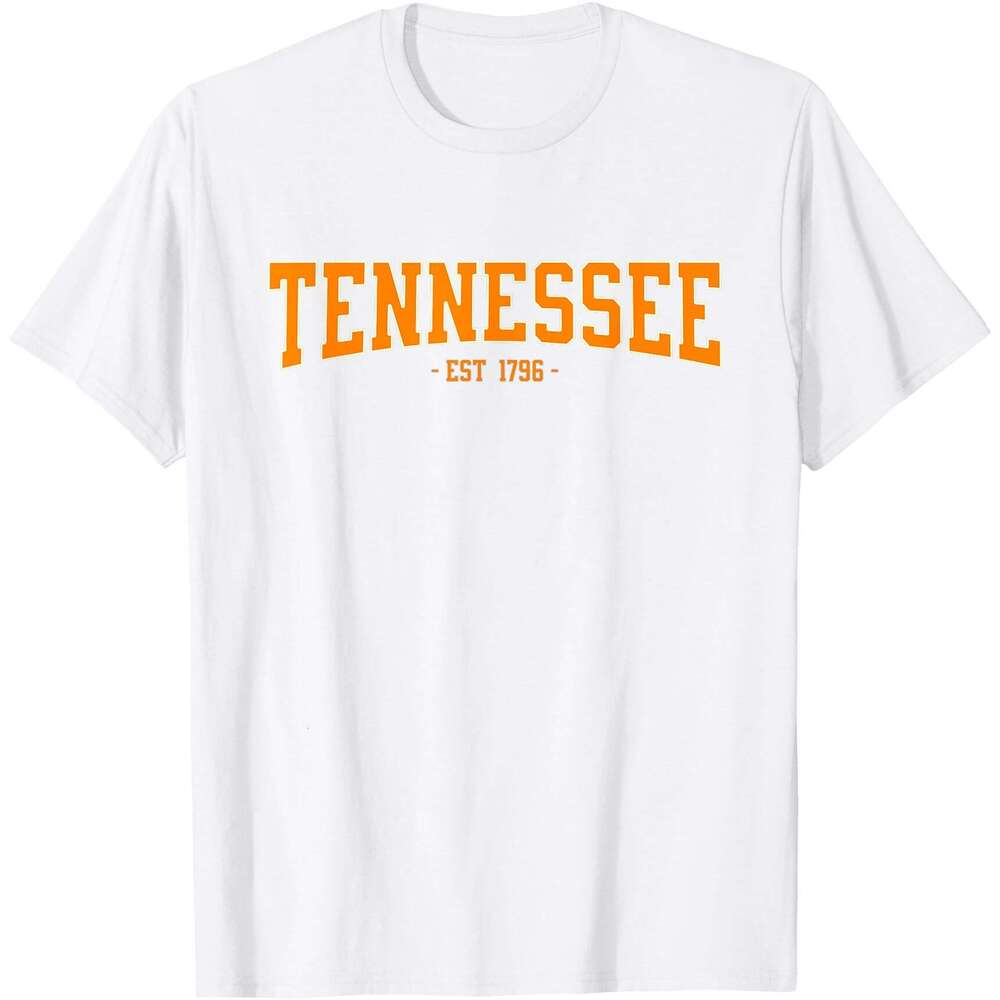 T shirt for Mens Classic TN Orange Print Retro Varsity Vintage Tennessee T-Shirt Shirts Tshirt Graphic Tee Casual Tops Clothes Short sleeve