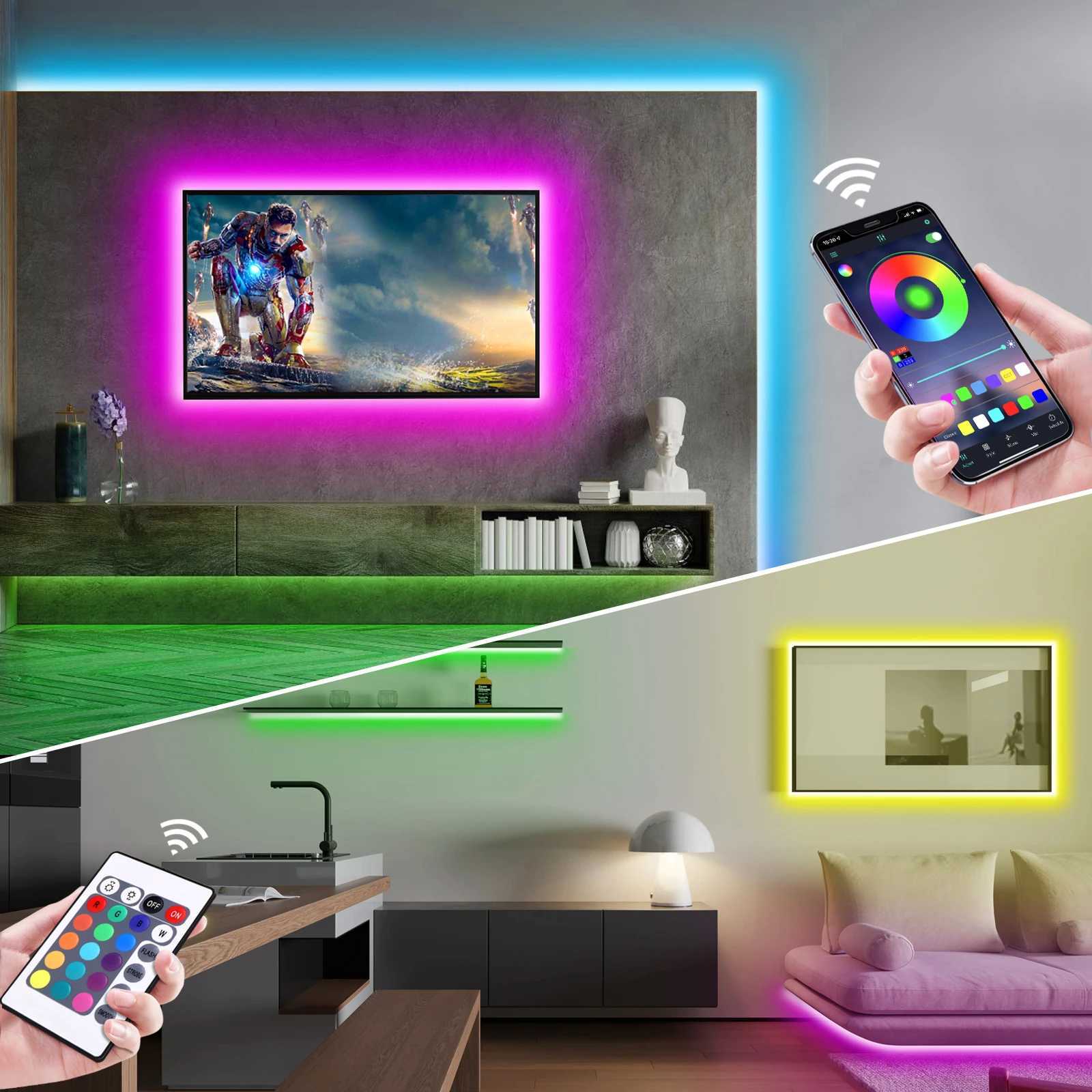 DC5V USB RGB neon light LED strip 1/2/3/4/5M IP65 waterproof neon light strip Bluetooth application and neon light decoration lighting remote control 