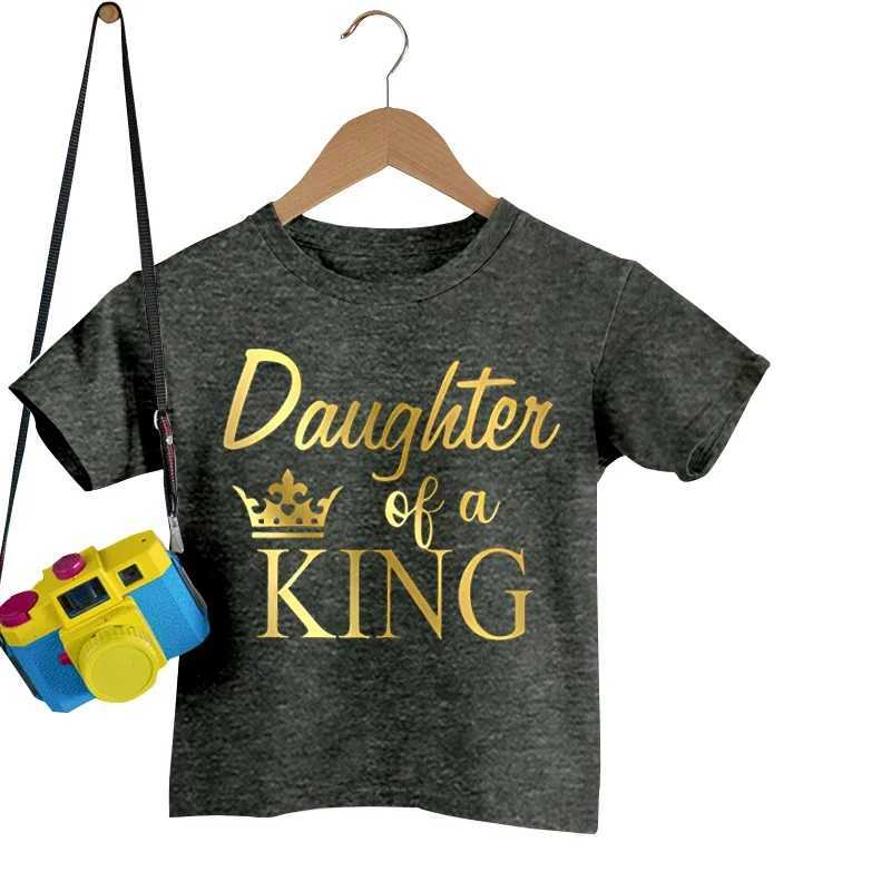 Princess Father Princess Daughter Printed T-shirt Cute Dad and Me Family Matching Clothing Dad Baby Summer Appearance W240816