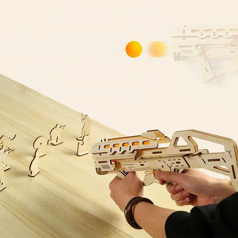 3D Wooden Puzzle For Kids Diy Wooden Model Kits Teens Puzzle Toys 3D Puzzle Wood Gun Set Exquisite Birthday Gift For Children CL240817