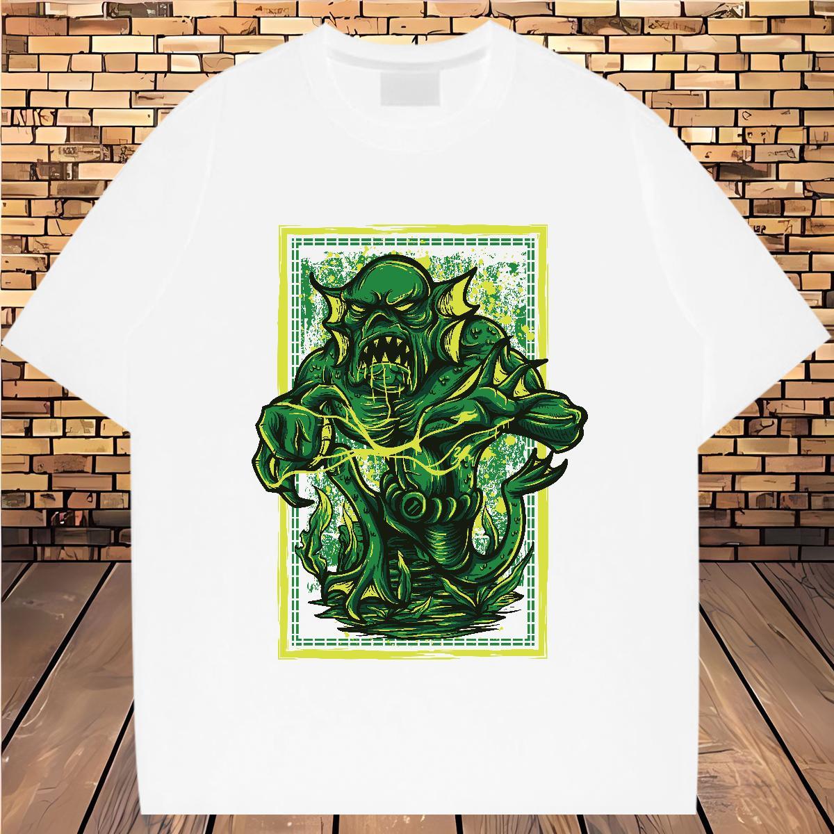 Brand Mens T Shirts 100% Cotton 230g ET High Street Hip Hop Oversized Round Neck Short Sleeve Men Tshirts DIY Customized Top Tees