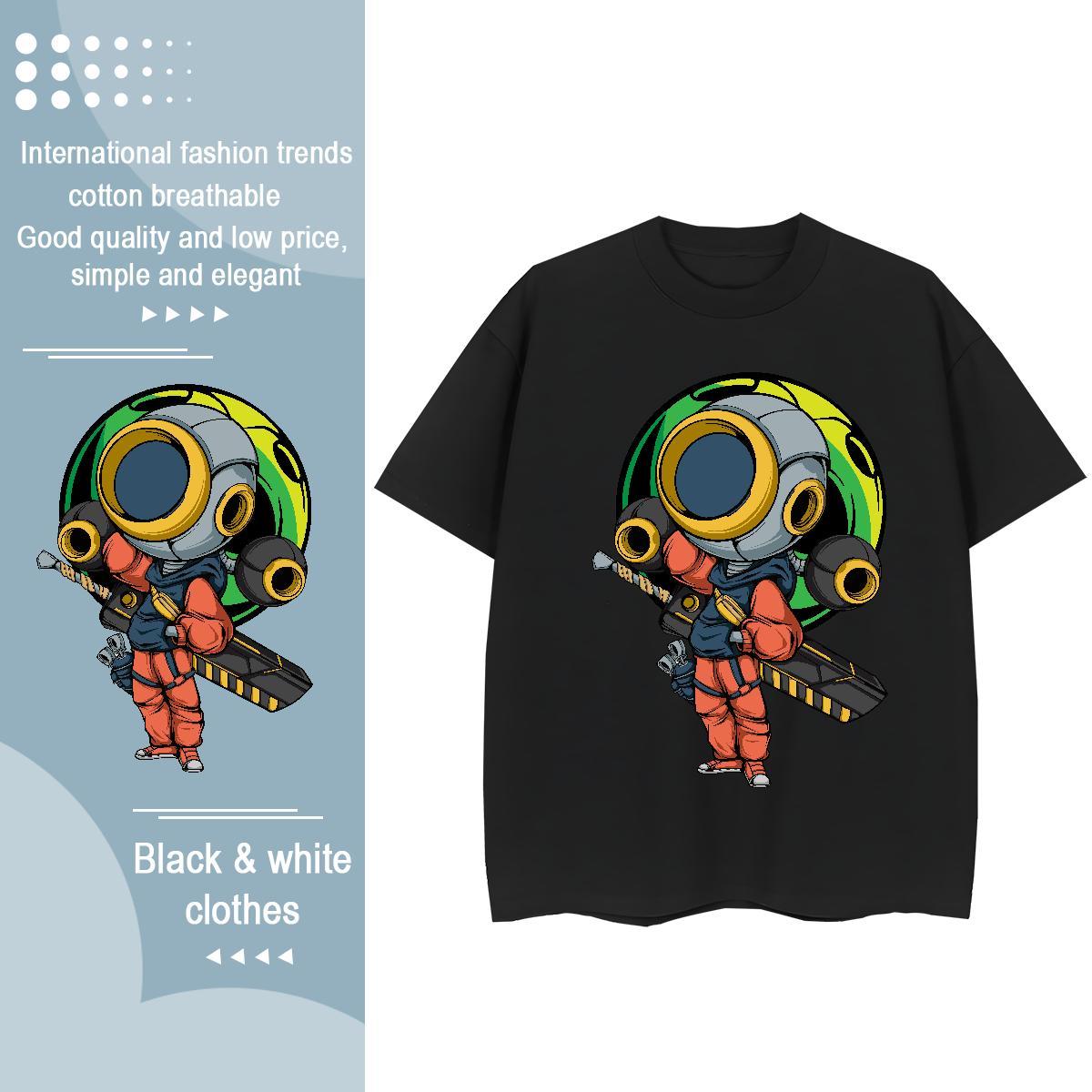 Factory Direct T-Shirts Breathable Soft 100% Cotton 230g Unisex Tshirts Cartoon Anime ET Home Outdoor Female Clothes