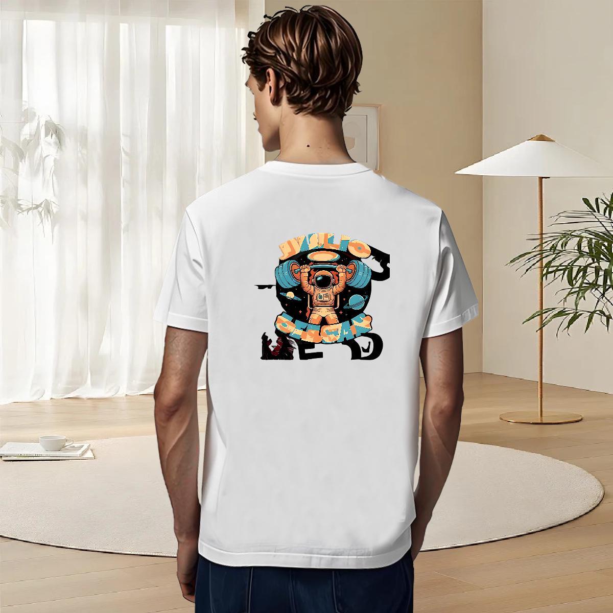 Cool Design T-Shirts 230g 100% Cotton spaceman Daily Outfit Oversized Breathable Short Sleeve Men Tees New Top Tees