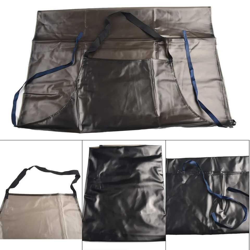 PVC Apron Kitchen Waterproof Oil-proof Soft Leather Aprons Black Extra-long Apron Anti Fouling Men Chef Barber Work ApronXJ240816