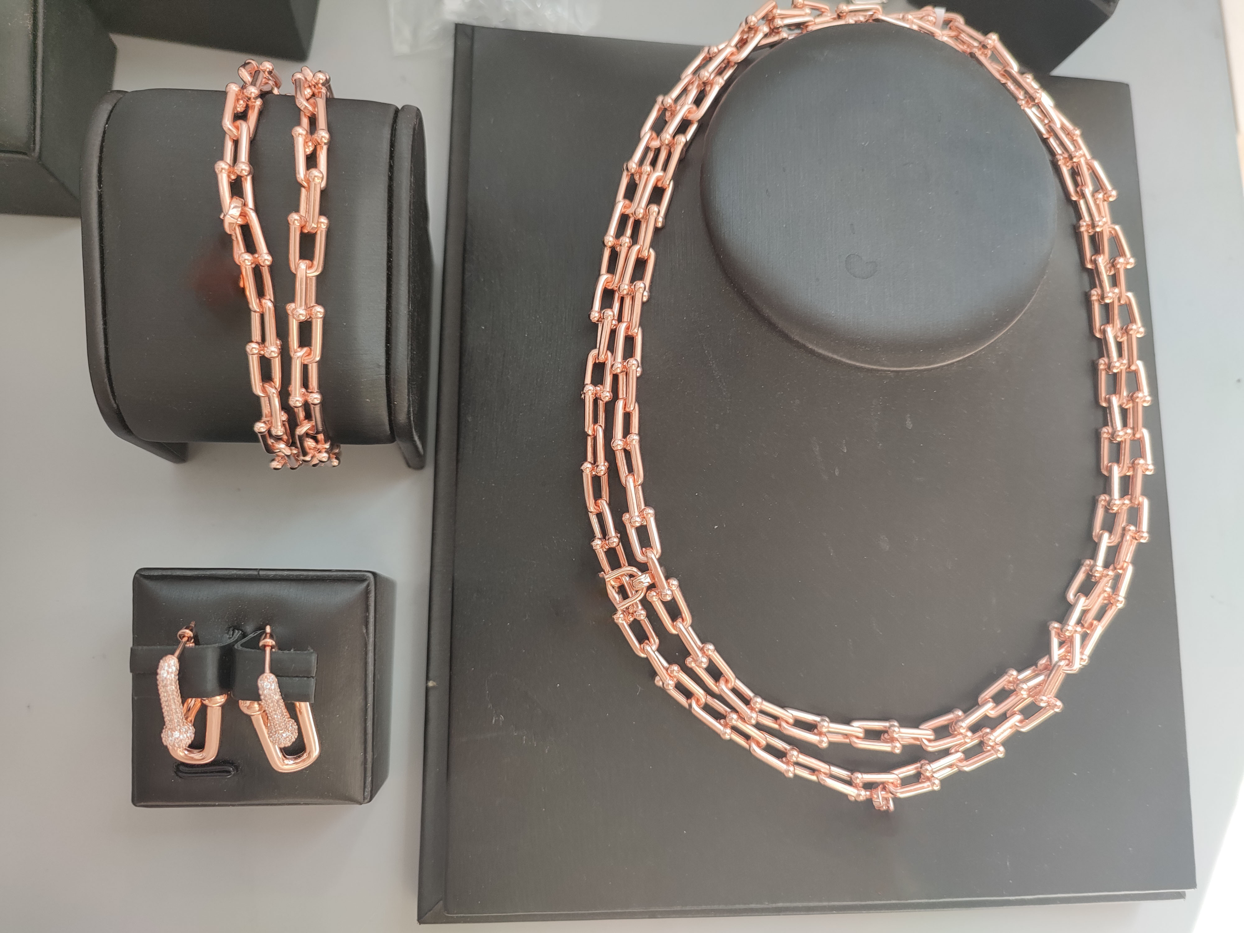 Hot trend 925 Sterling Silver gold Pretty ball necklace stud earrings for woman Jewelry sets Fashion Party wedding accessories gifts jewlery couple Wedding