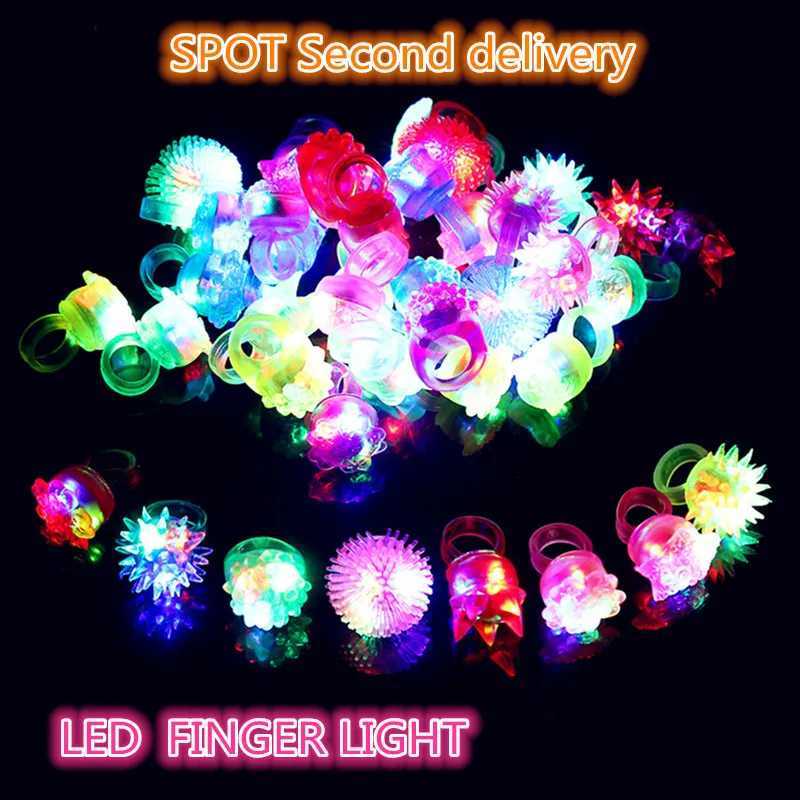 LED Hair Finger Lights Finger Flashing Lights Night Market Stalls Toys Childrens Flash Soft Rubber Ring Soft Rubber Ring Y240817