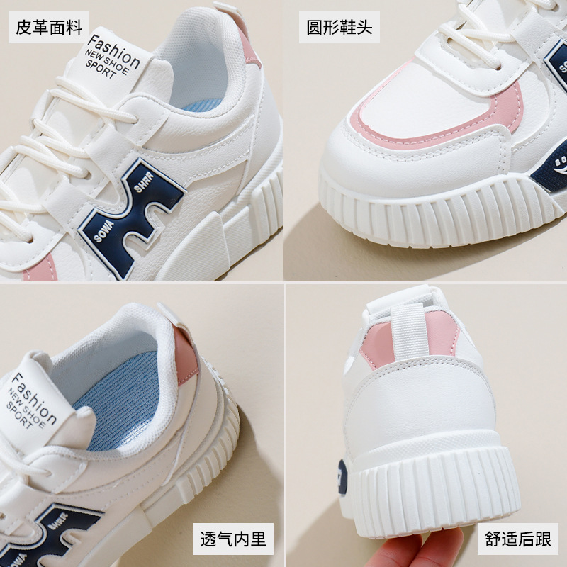 Ddmysports Autumn White New Korean Version Ins Female Student Height Increasing Thick Soled Sports Board Casual Shoes Trendy W OUTDOOR