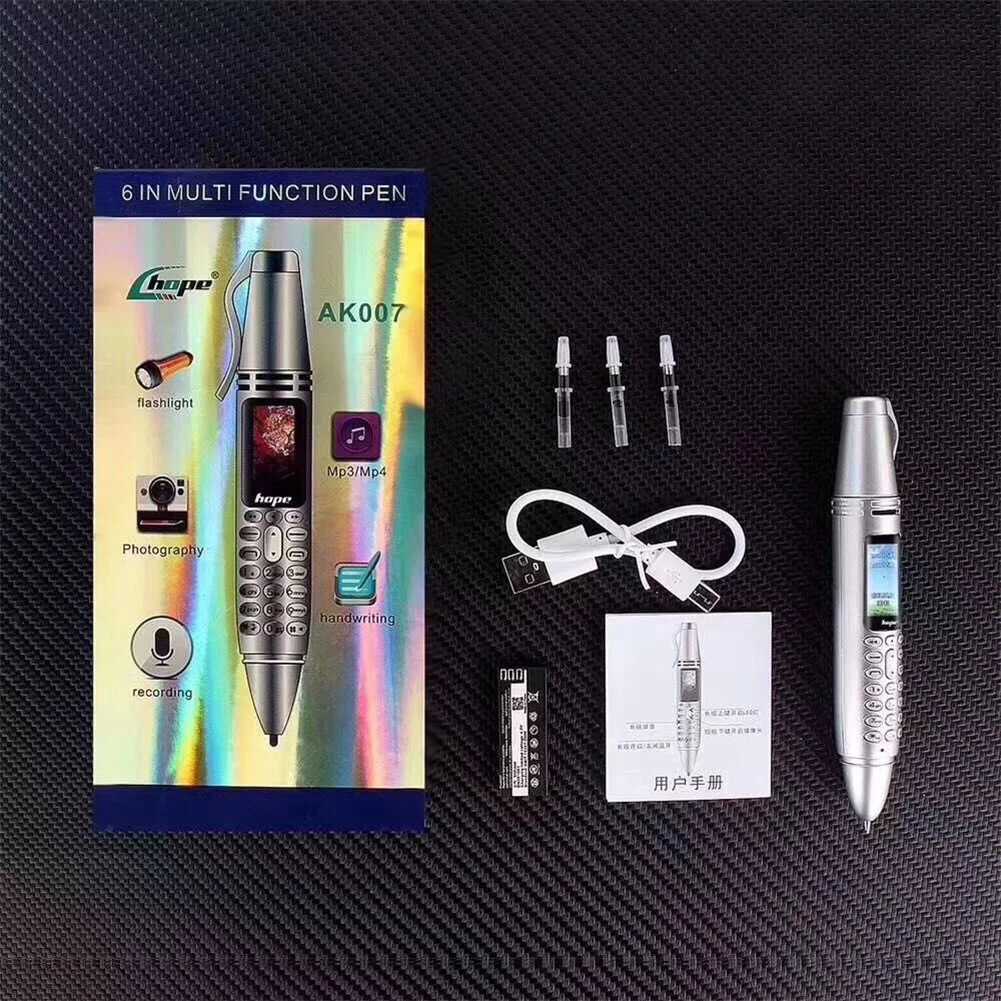 Ak007 Pen Mini Phone 0.96-inch Screen Gsm Bluetooth Compatible Camera Dialer with Voice Recorder B240817