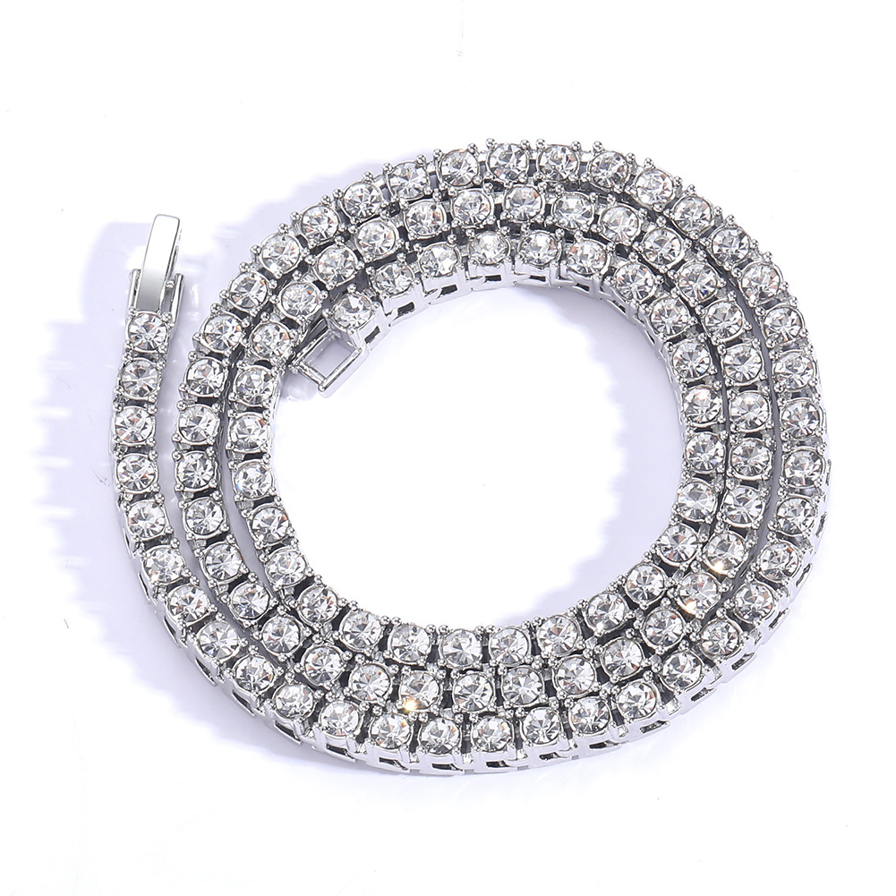 Hip Hop Men's CZ Diamond Ice Out Tennis Chain Necklace Bracelet Jewelry 3mm, 4mm, 5mm