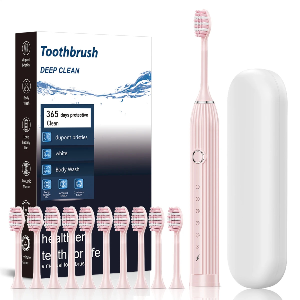 Smart electric toothbrush adult rechargeable fully automatic soft brush family combination double set cleaning toothbrush 240816 - view 4