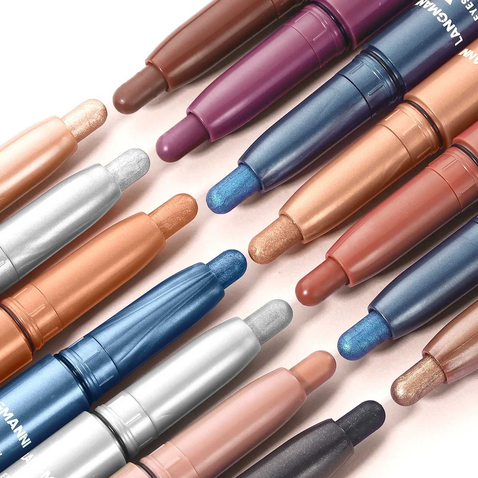 Metallic Lescent eye shadow Stick Glitter Blue eye shadow Cream Brighten eye shadow Pen Waterproof eyeliner MakeupW241212