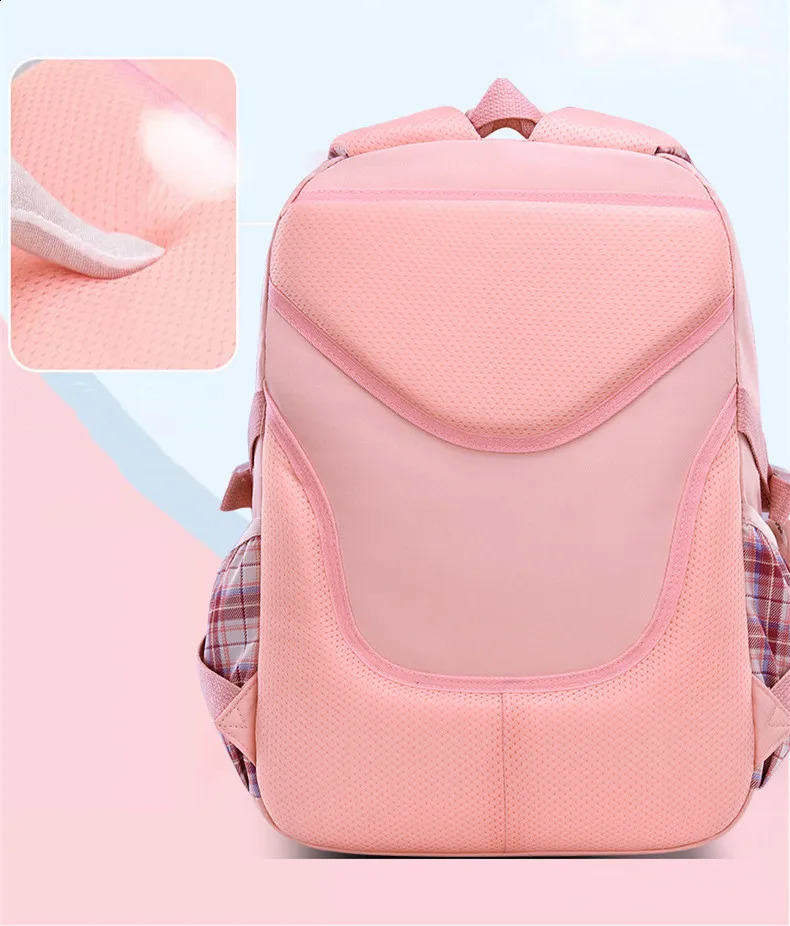 With Rabbit Pendant For Girls Orthopaedics Kids Backpack Kawaii Waterproof School bag Primary Bow Knot Schoolbag mochilas BOOK 240816