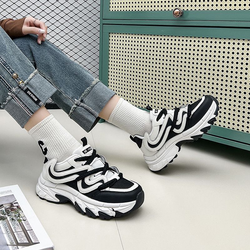Ddmysports Ins Korean Version Low Top Dad Shoes For Women Autumn New Breathable Student Sports Height Increasing Casual CJ OUTDOOR
