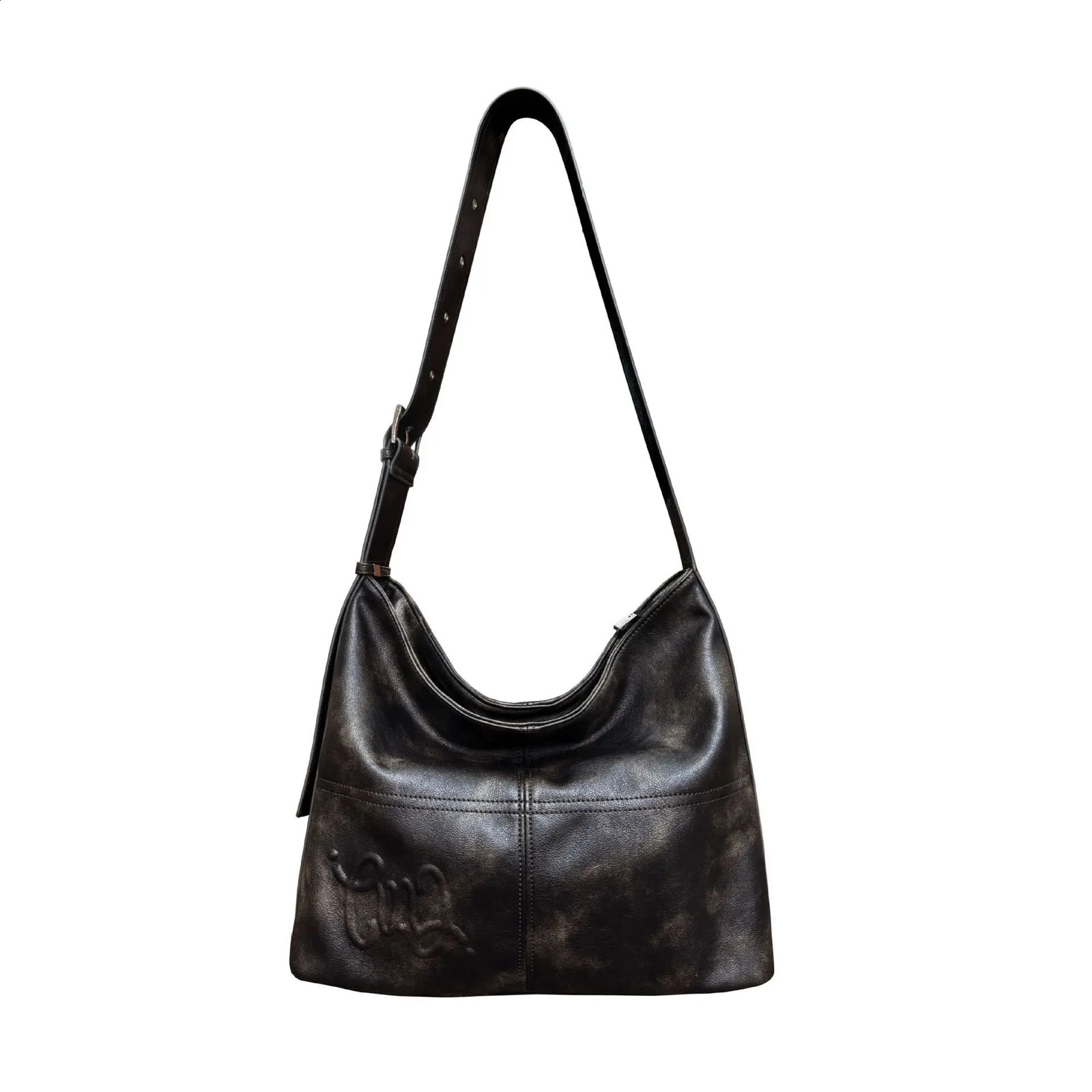 JIAERDI Brown Large Capacity Handbag Women Vintage Pu Leather Casual Tote Bag Purses Female Retro Fashion Shoulder Bags Chic 240816