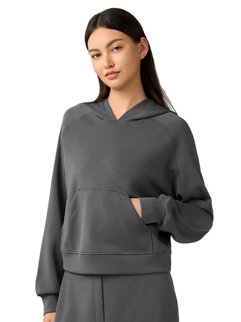 LLL165 Womens Autumn Hoodies Sweatshirt Yoga Sweater Ladies Gym Workout Coat Fleece Loose Workout Pullover