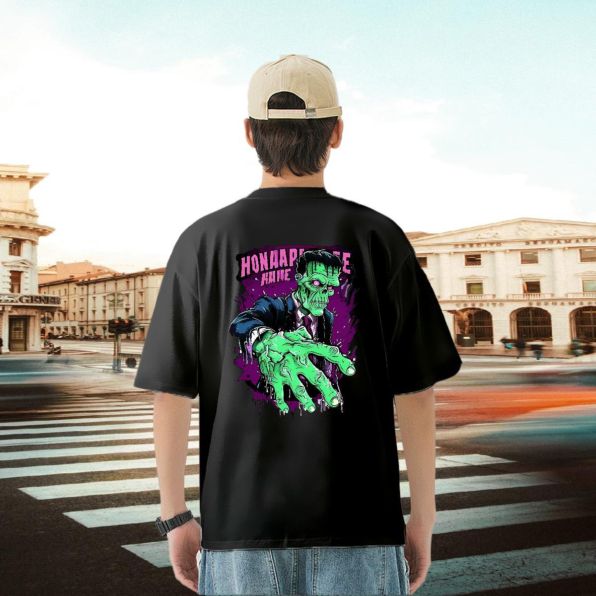Classic T Shirts Men 230g Pure Cotton skull Sport Anime Print Breathable Crew Neck Mens Tshirts Fashion Designer Clothings
