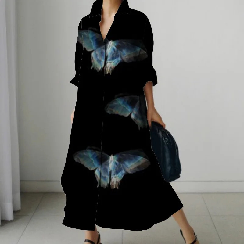 Summer Women Long sleeve Shirt Dress Breathable Fabric Soft Smooth Fashion 2024 Latest 240816
