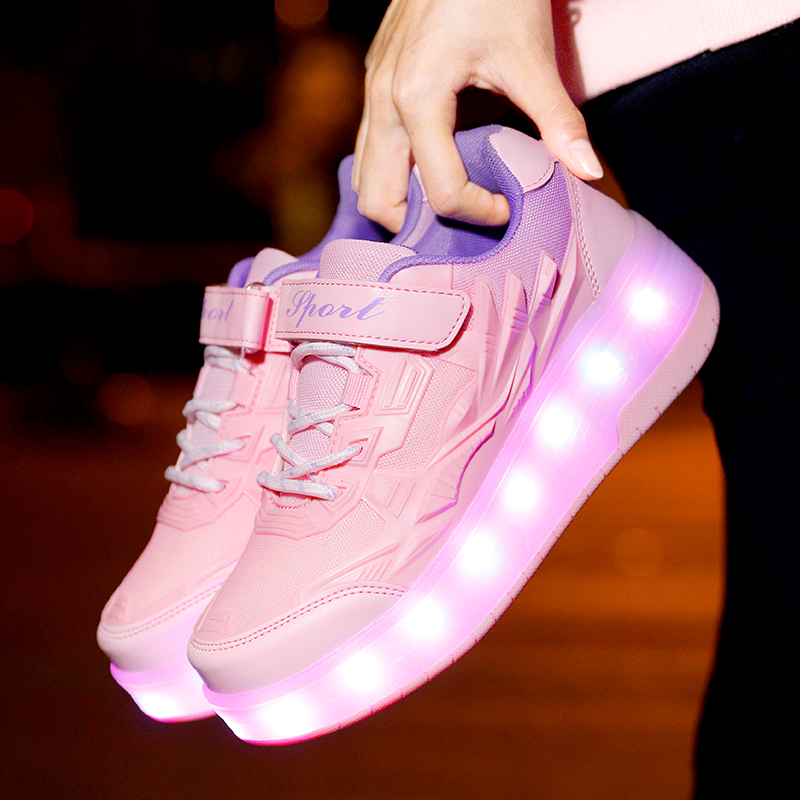 Roller Shoes for Girls Boys Kid Light Up Sneakers with Wheels