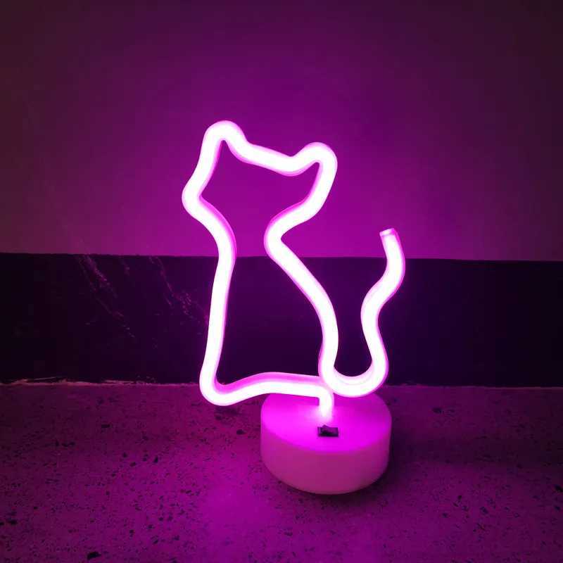Cute cat LED neon lights holiday decorations glowing neon lights bedroom living room party home decor night lights B240817